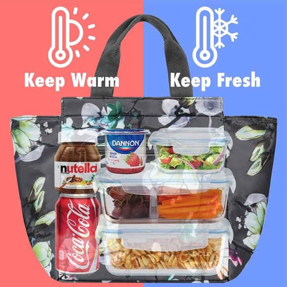 Lunch Bag for Women, Insulated Lunch Box Tote for Girls Kids Adult School Work, - Picture 2 of 7